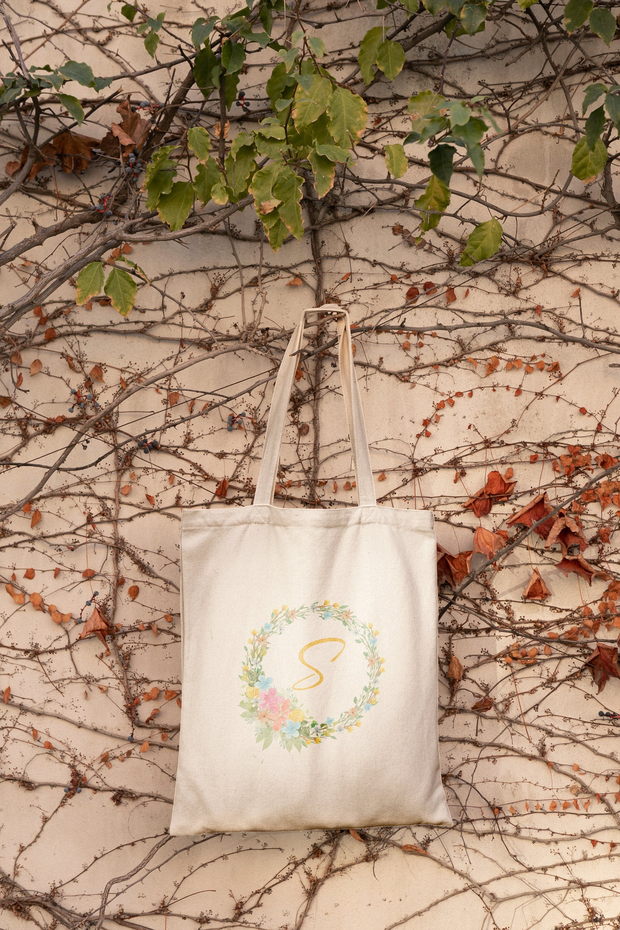 Bolso de tela personalizado floral