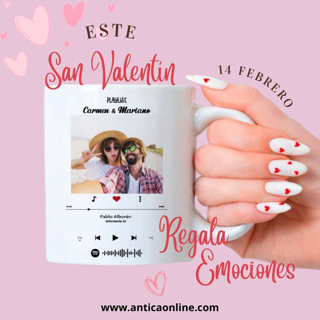 Taza con foto y código músical personalizada