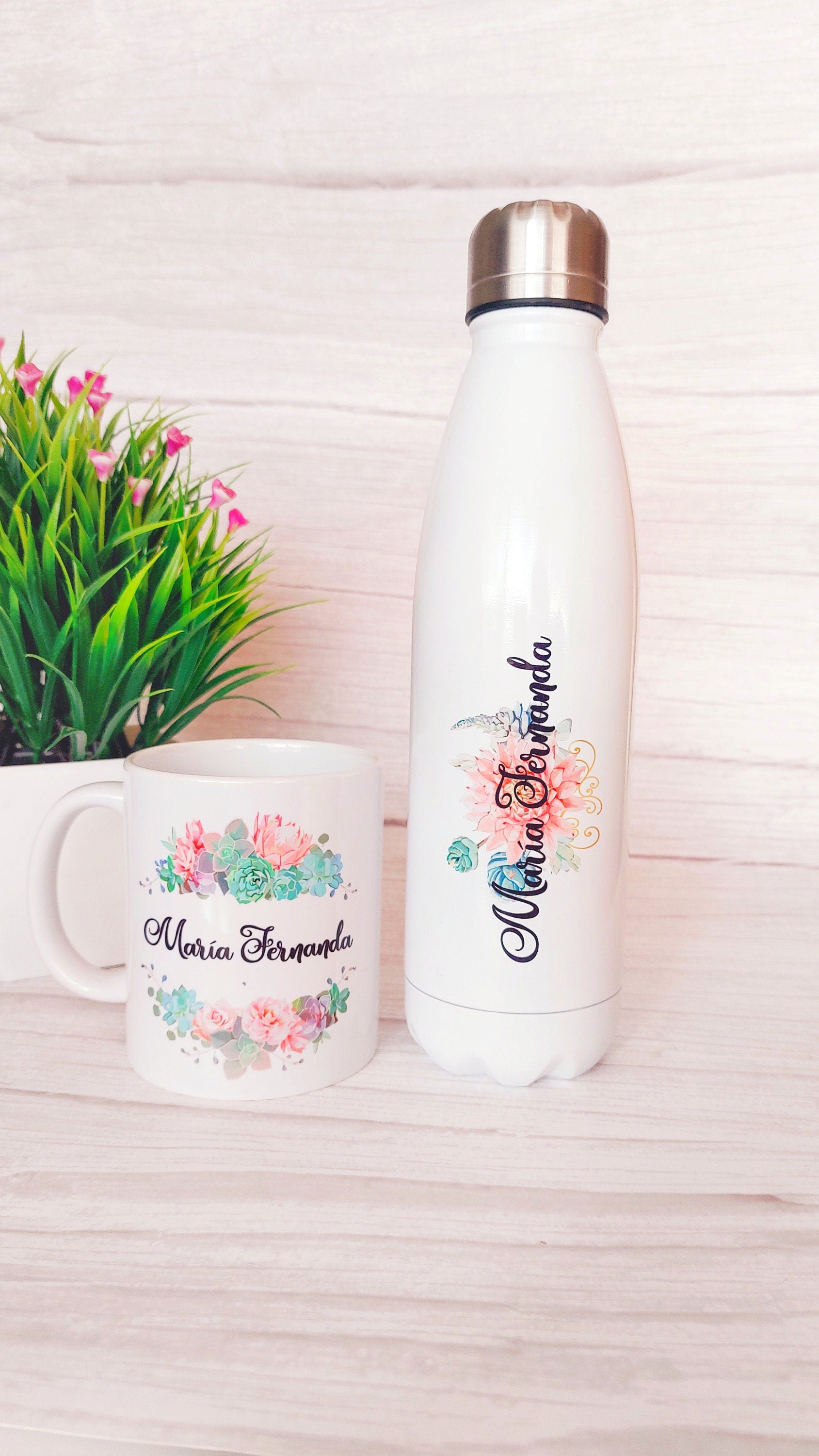 Set regalo personalizado de botella y taza