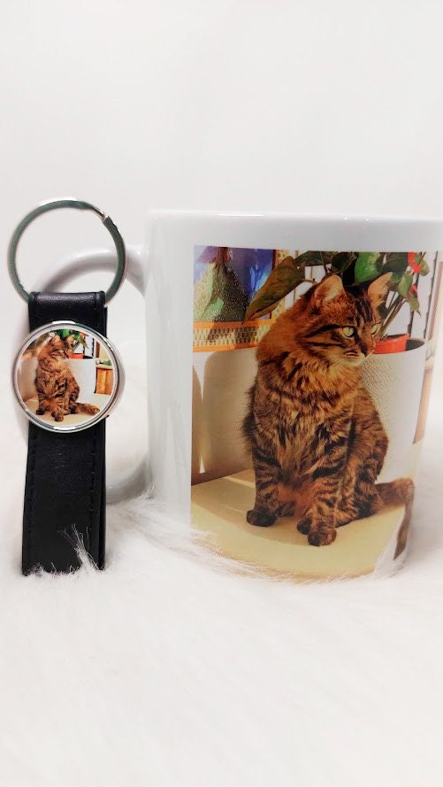 Taza y llavero personalizados con fotografía