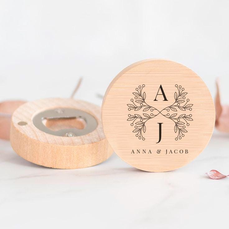 Abridor de madera personalizado Boda
