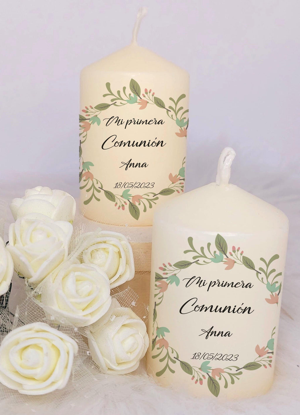 Vela personalizada detalle de Bautizo o Comunión