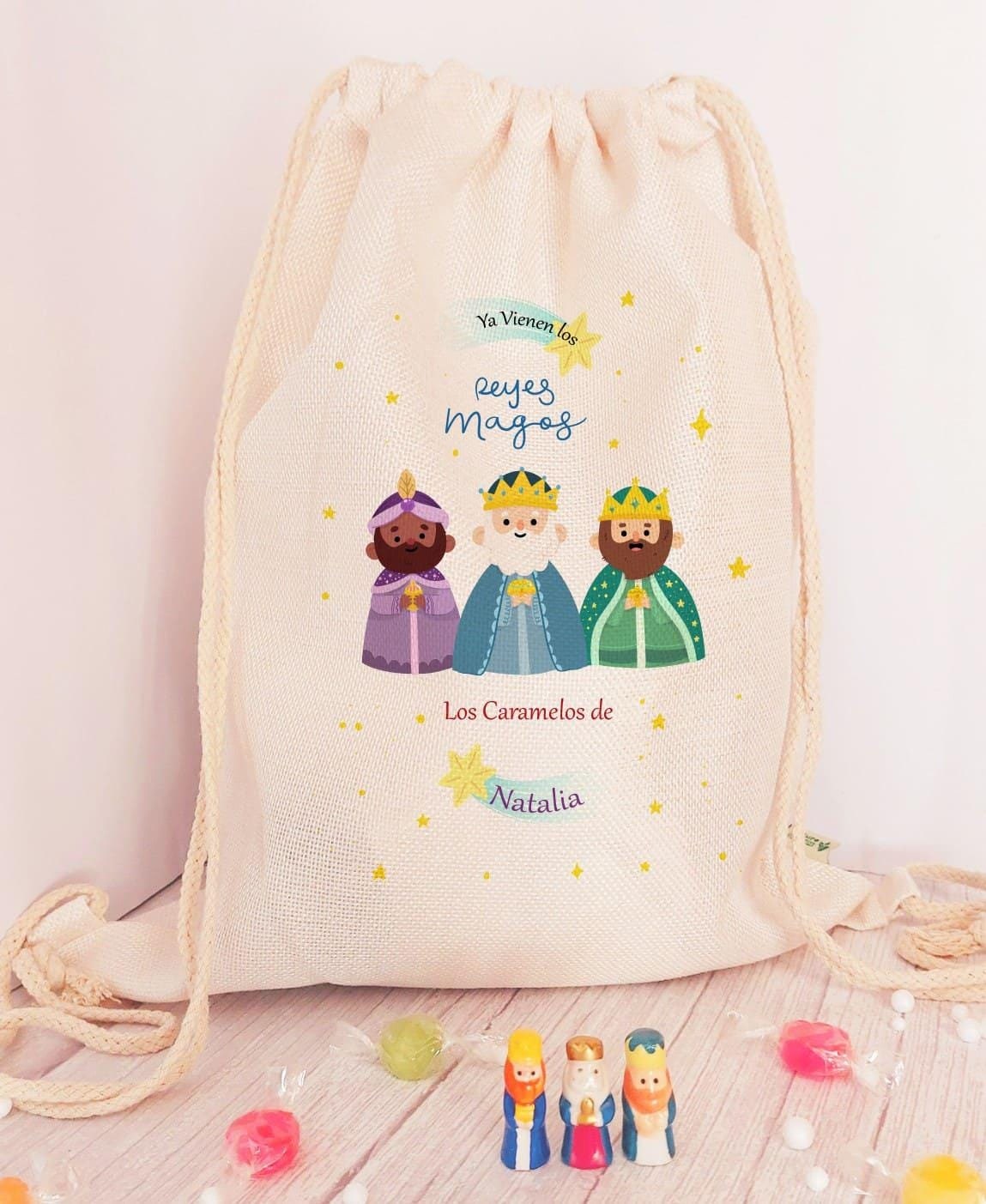 Saco Navideño para regalos, Bolso para caramelos de Reyes Magos, mochila infantil para guardar regalos