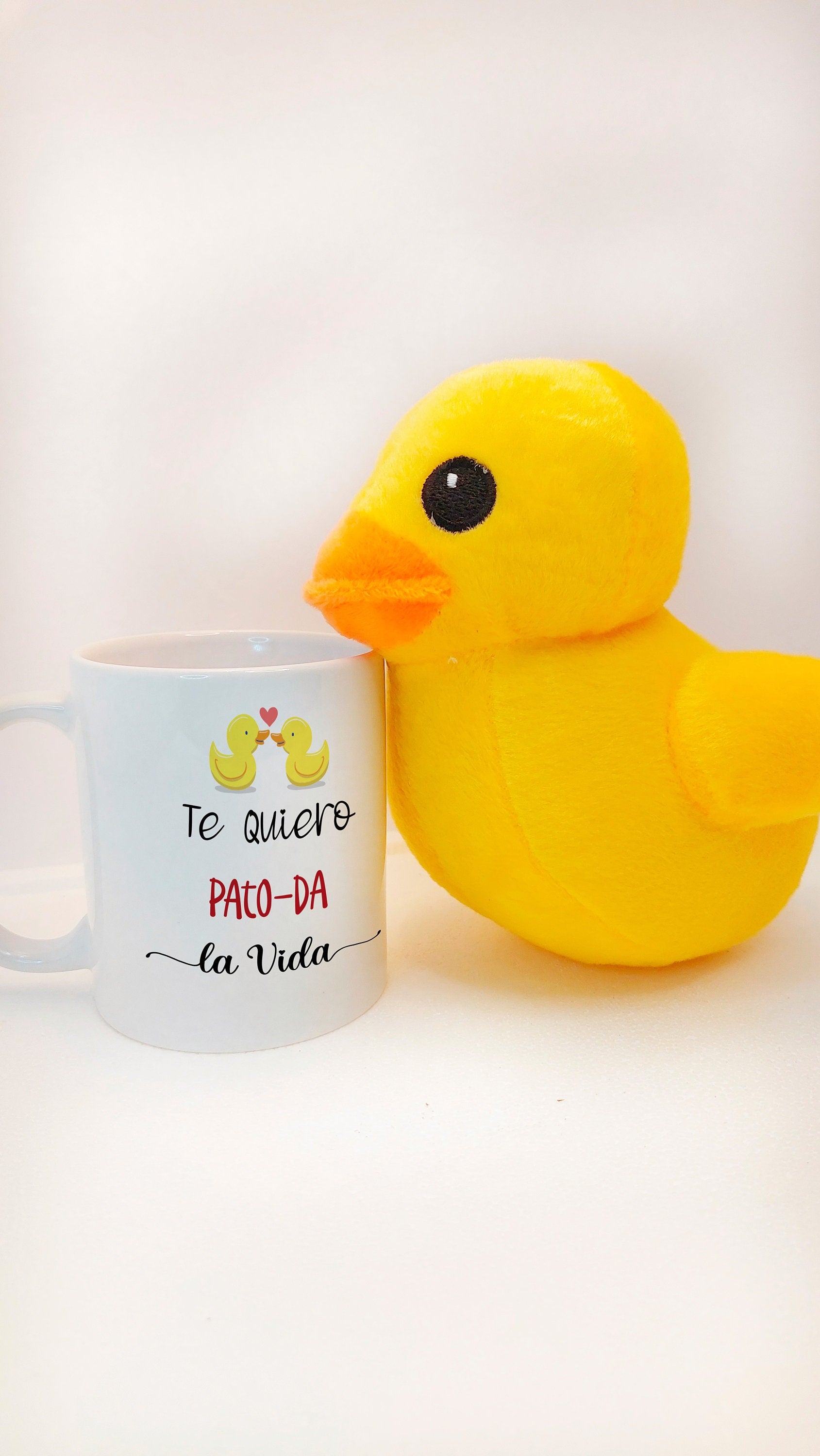 Taza y peluche regalo, personalizado con frase