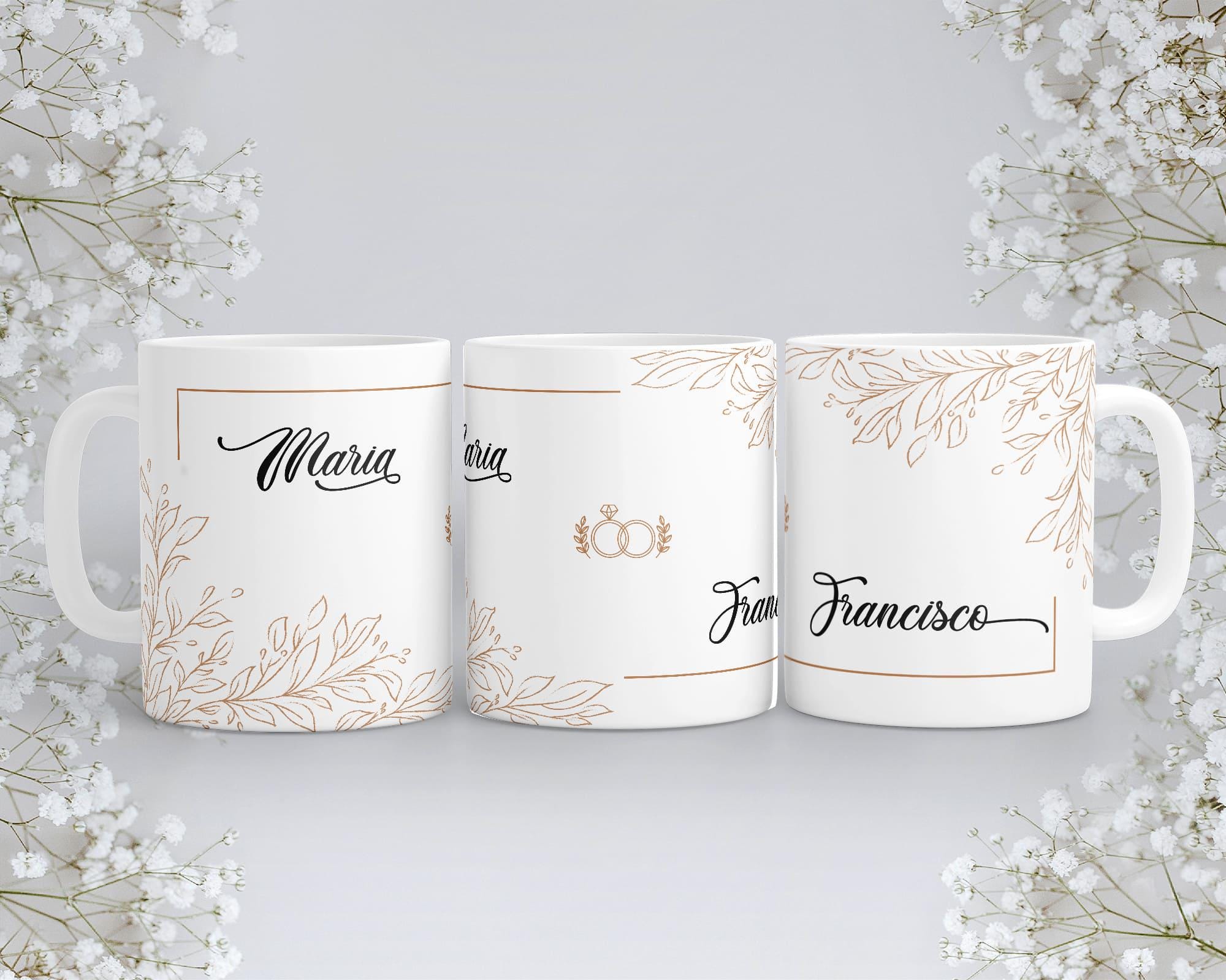 Taza recuerdo de boda