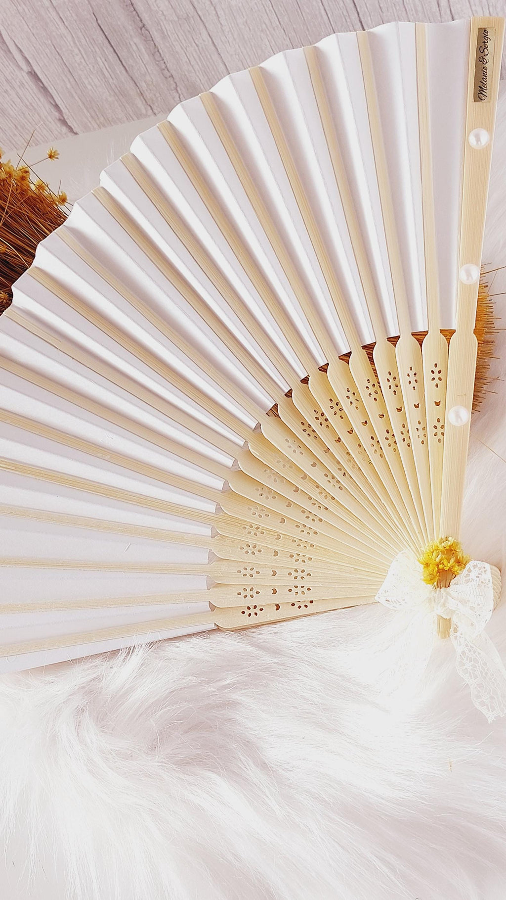 Abanico de boda personalizado