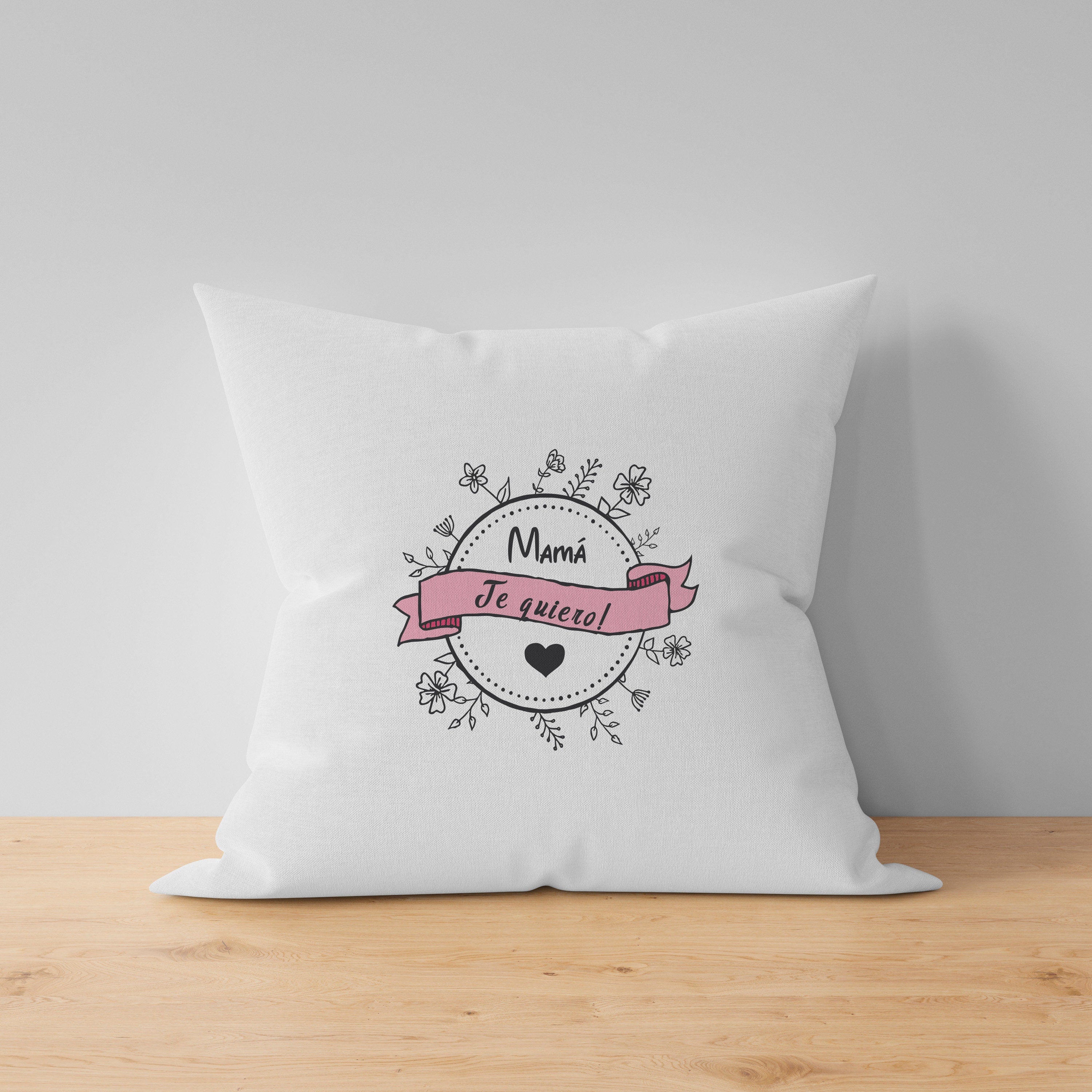 Almohadón personalizado con frase para mamá, regalo recuerdo original con foto.