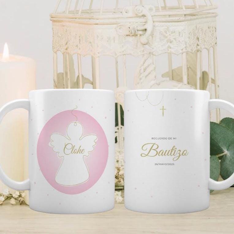 Taza Bautizo Ángel Personalizada