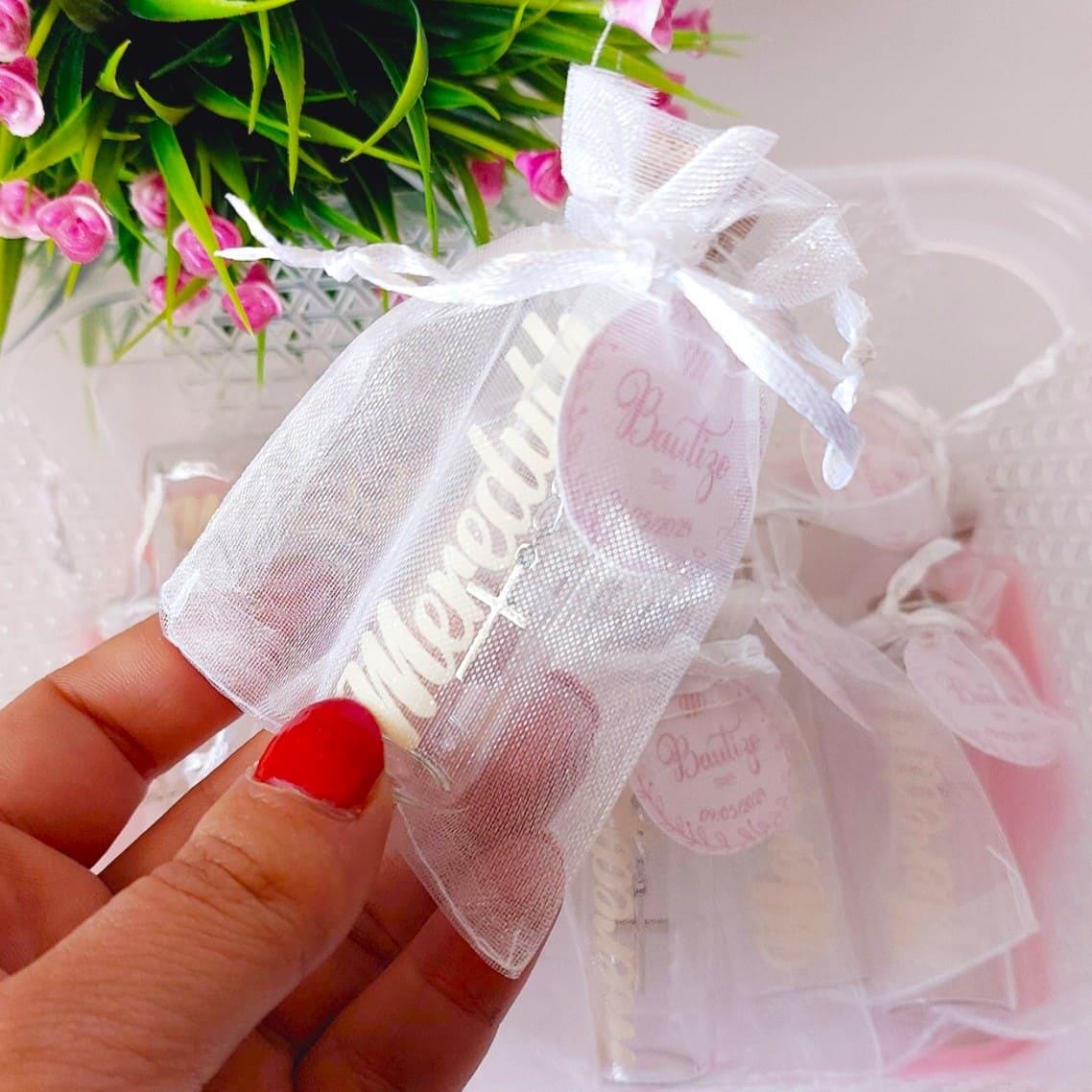 Botella con Rosario Personalizado para invitado
