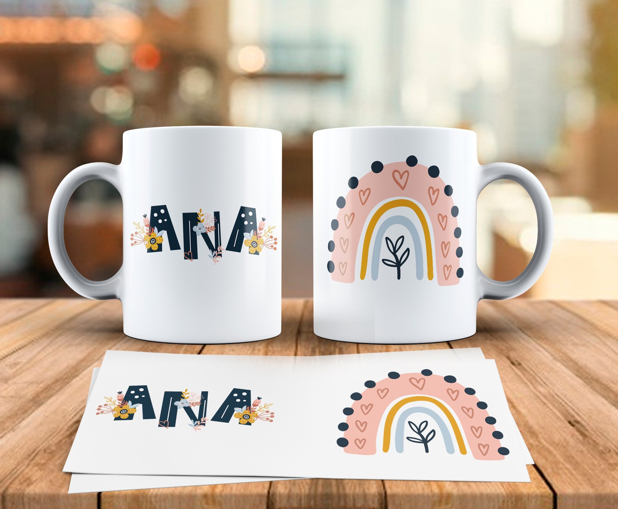 Tazas de arcoíris personalizada