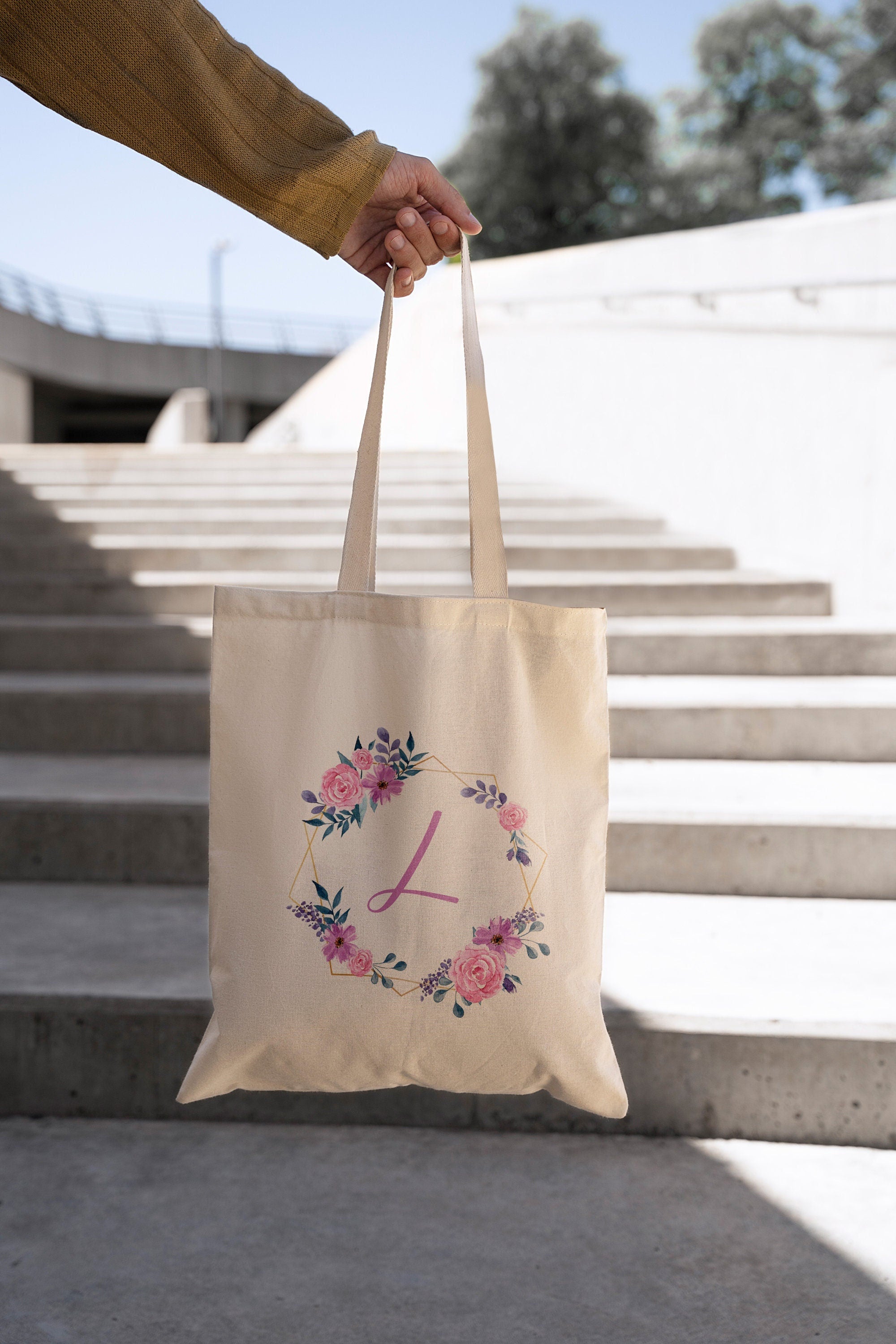 Bolso de tela personalizado floral