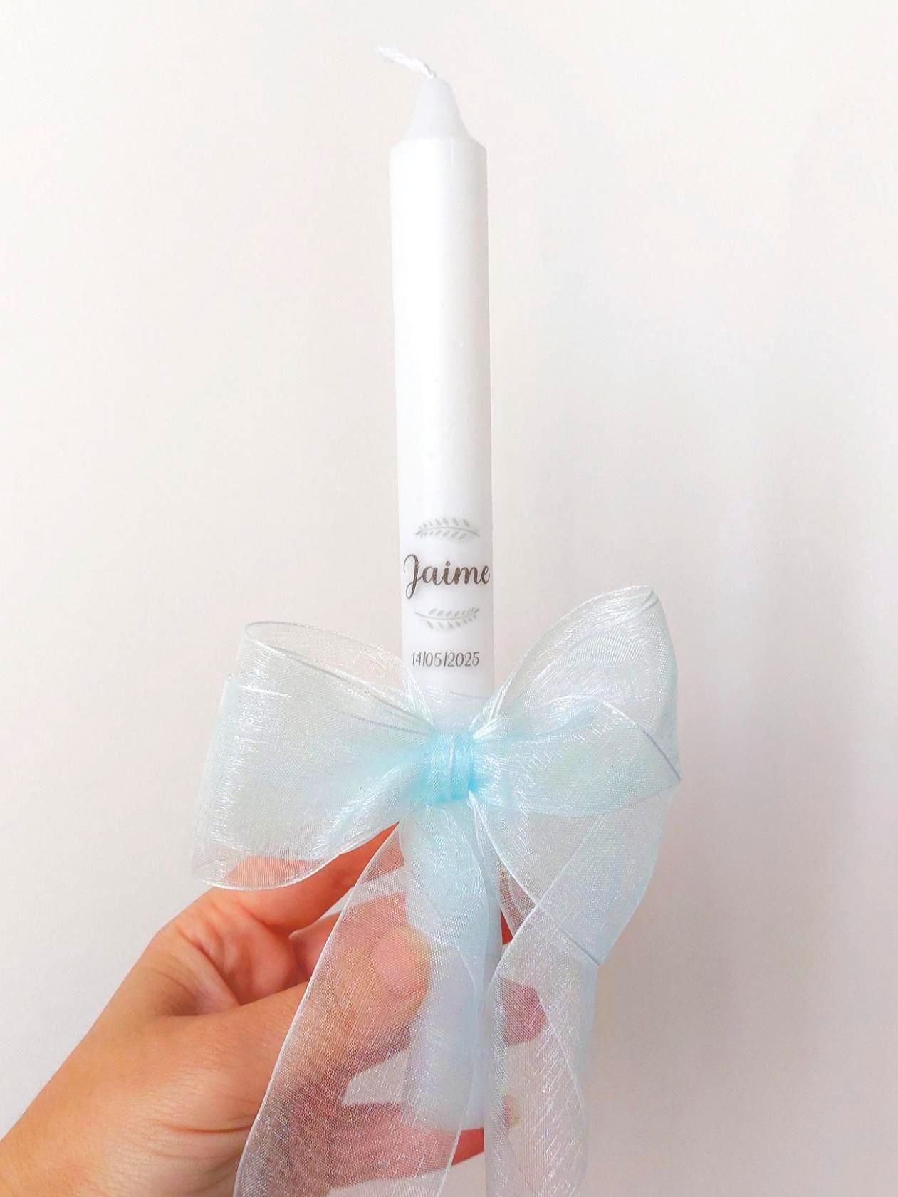 Vela de bautizo personalizada