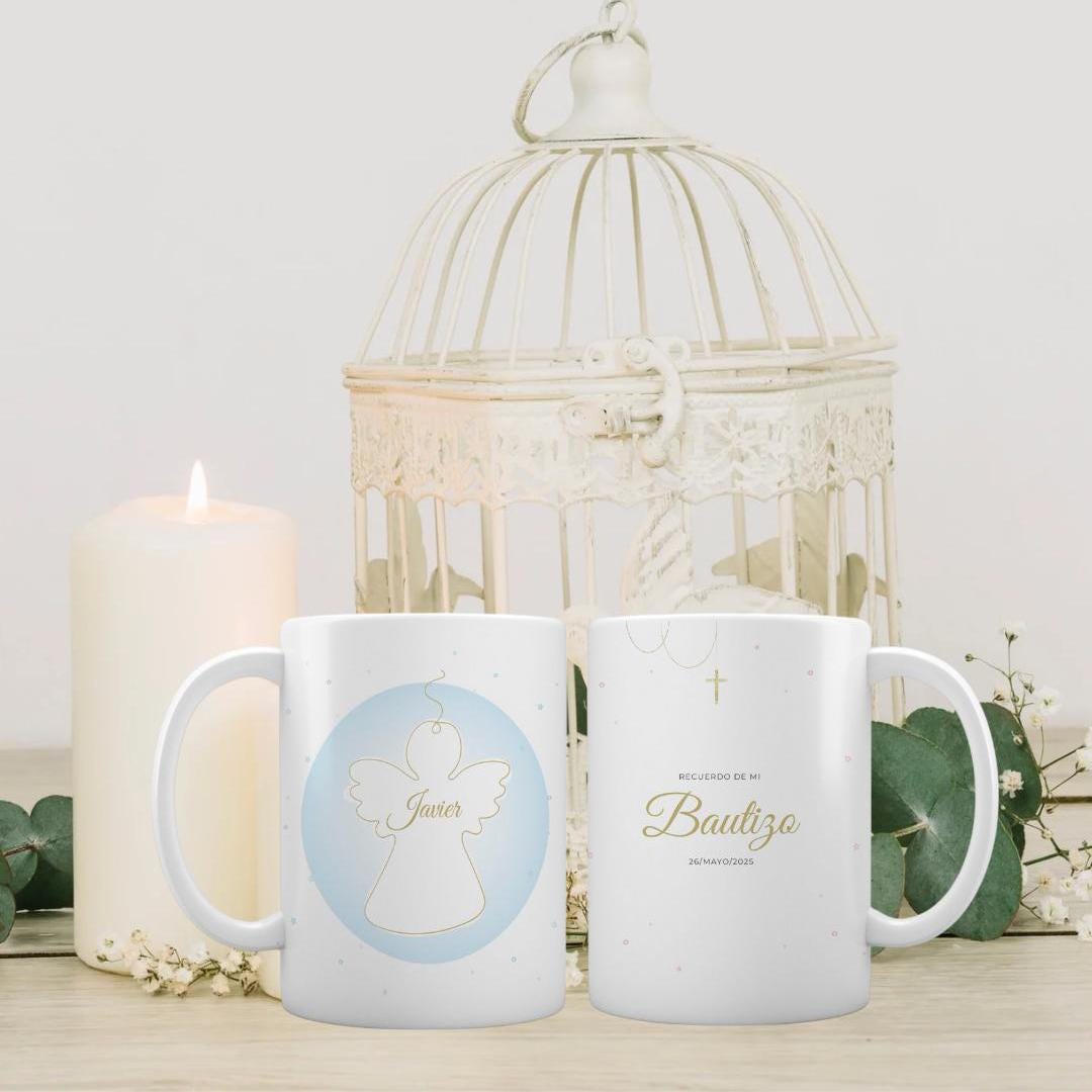 Taza Bautizo Ángel Personalizada
