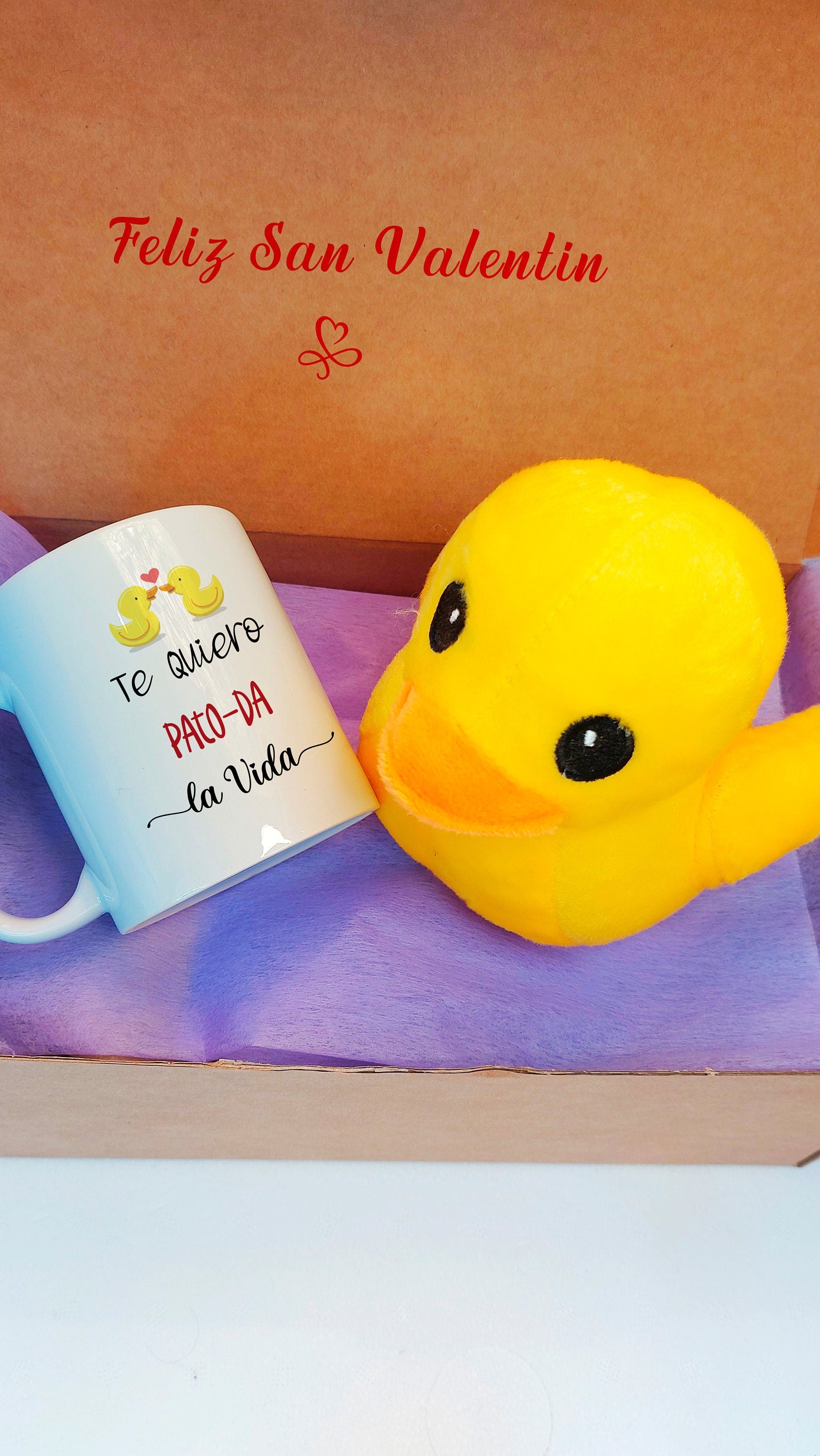 Taza y peluche regalo, personalizado con frase