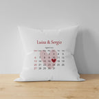 Cojín Aniversario Personalizado con Calendario
