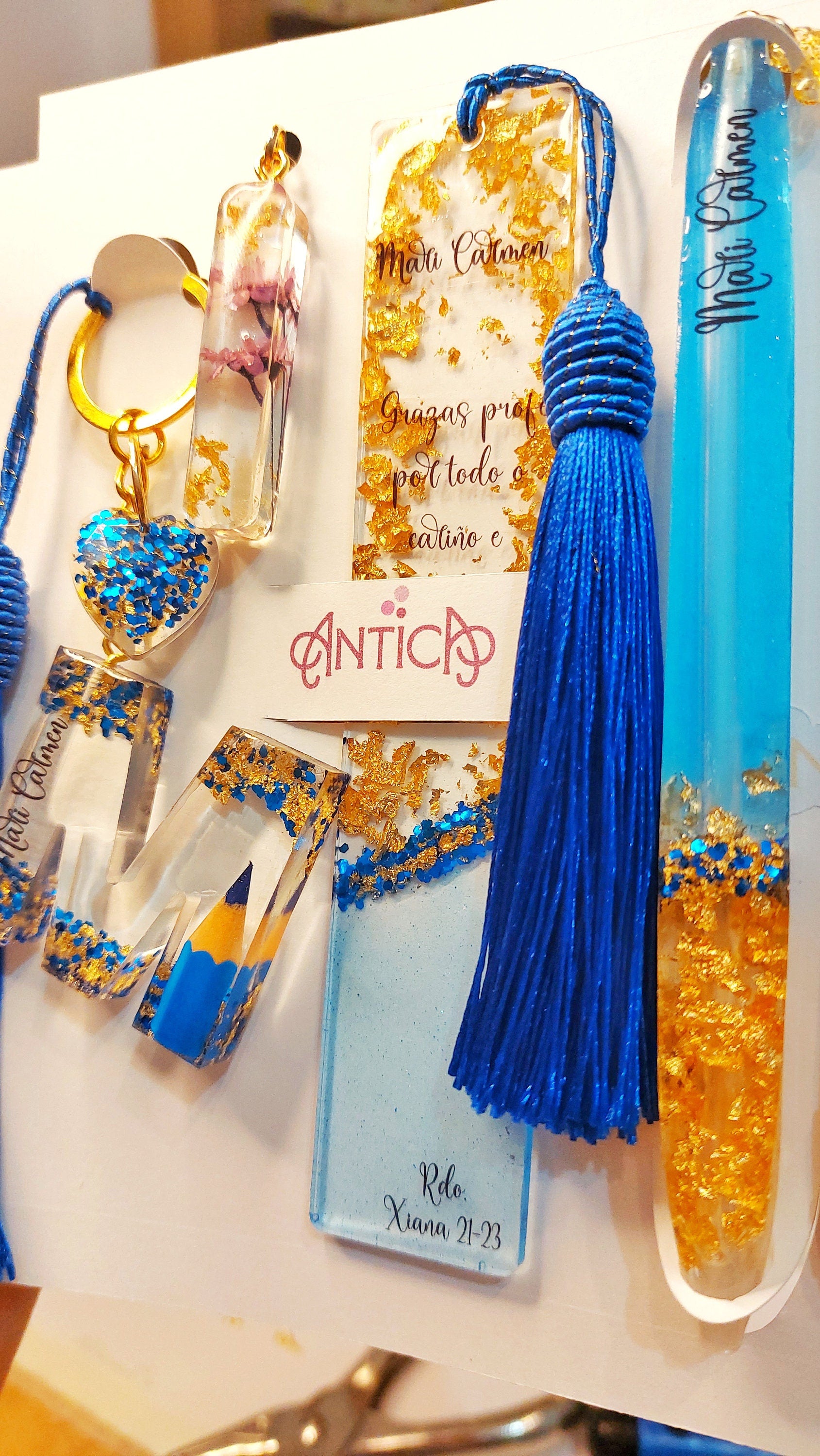 Set Regalo Personalizado para profe en resina.