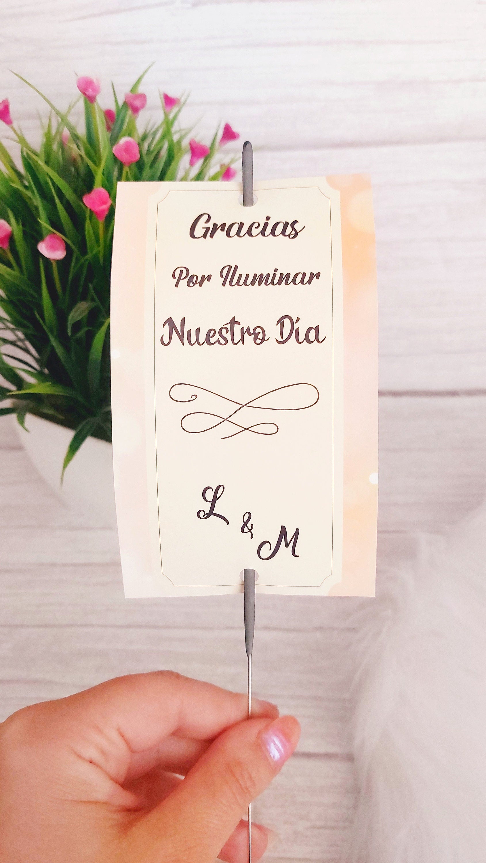 Bengala personalizada de boda