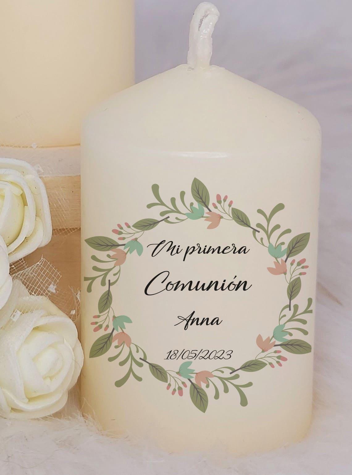 Vela personalizada detalle de Bautizo o Comunión