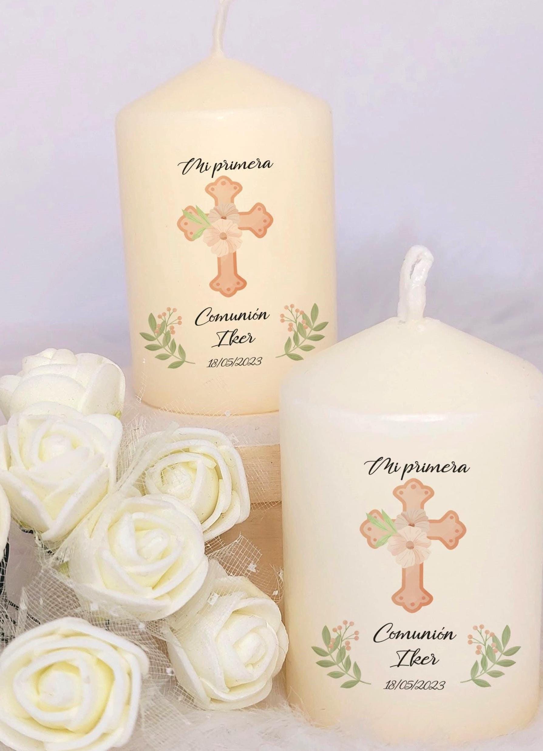 Vela personalizada detalle de Bautizo o Comunión