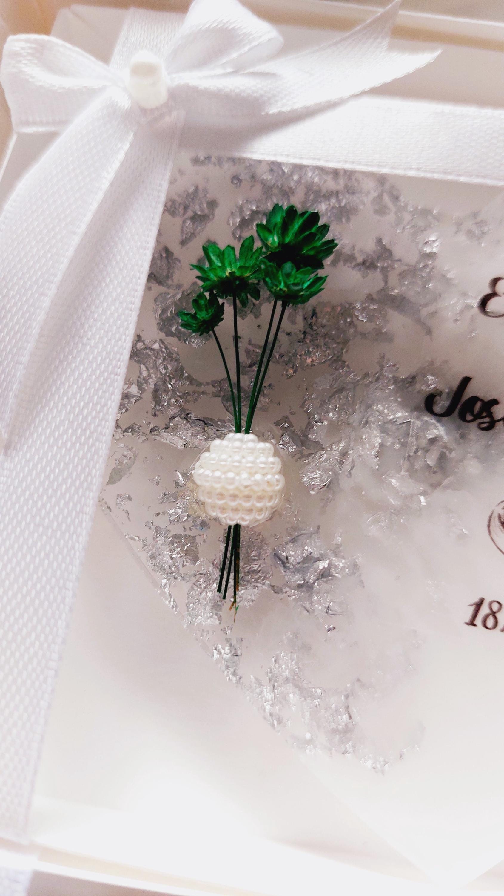 Imán floral personalizado para invitados