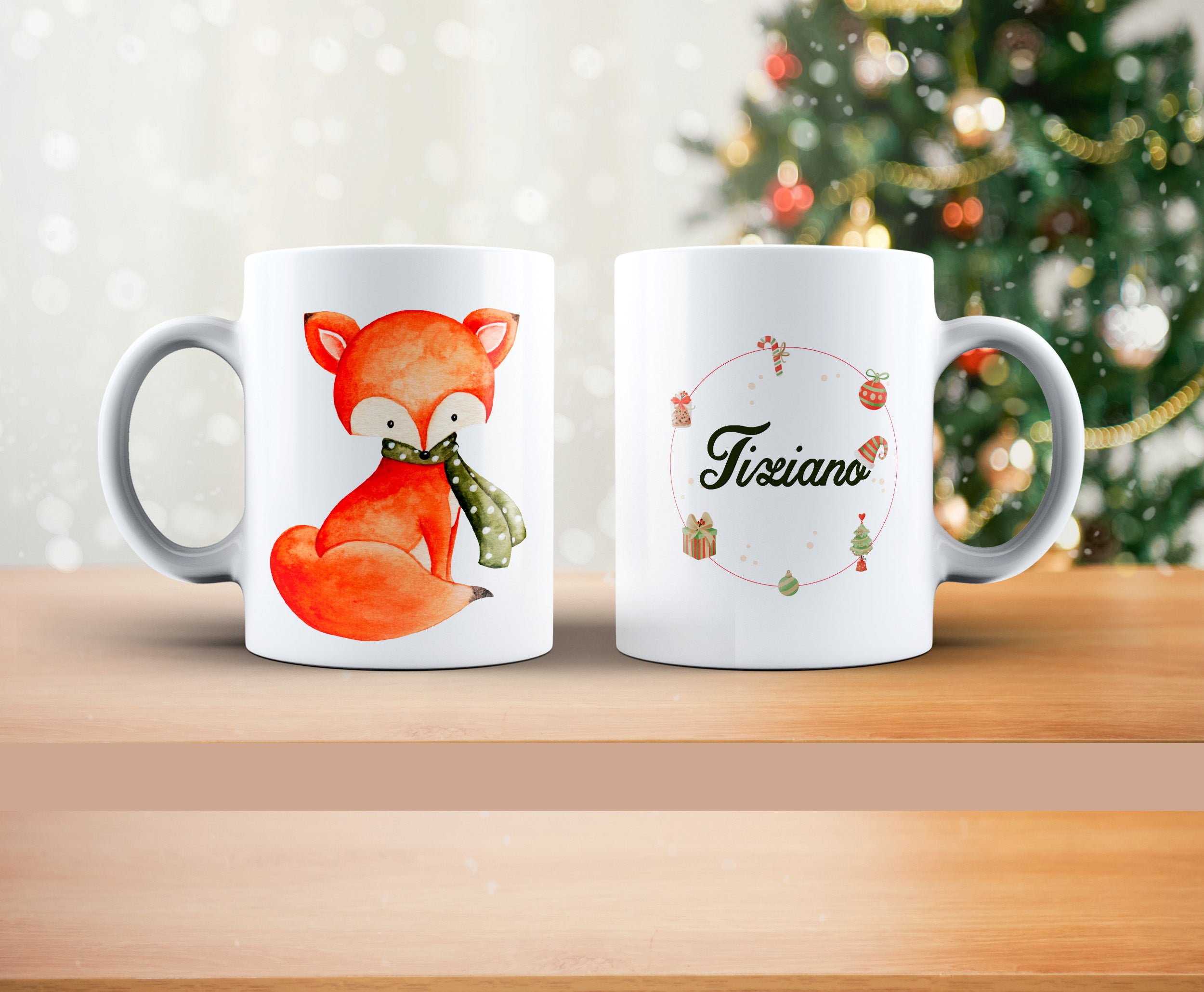 Linda taza de zorro de animales
