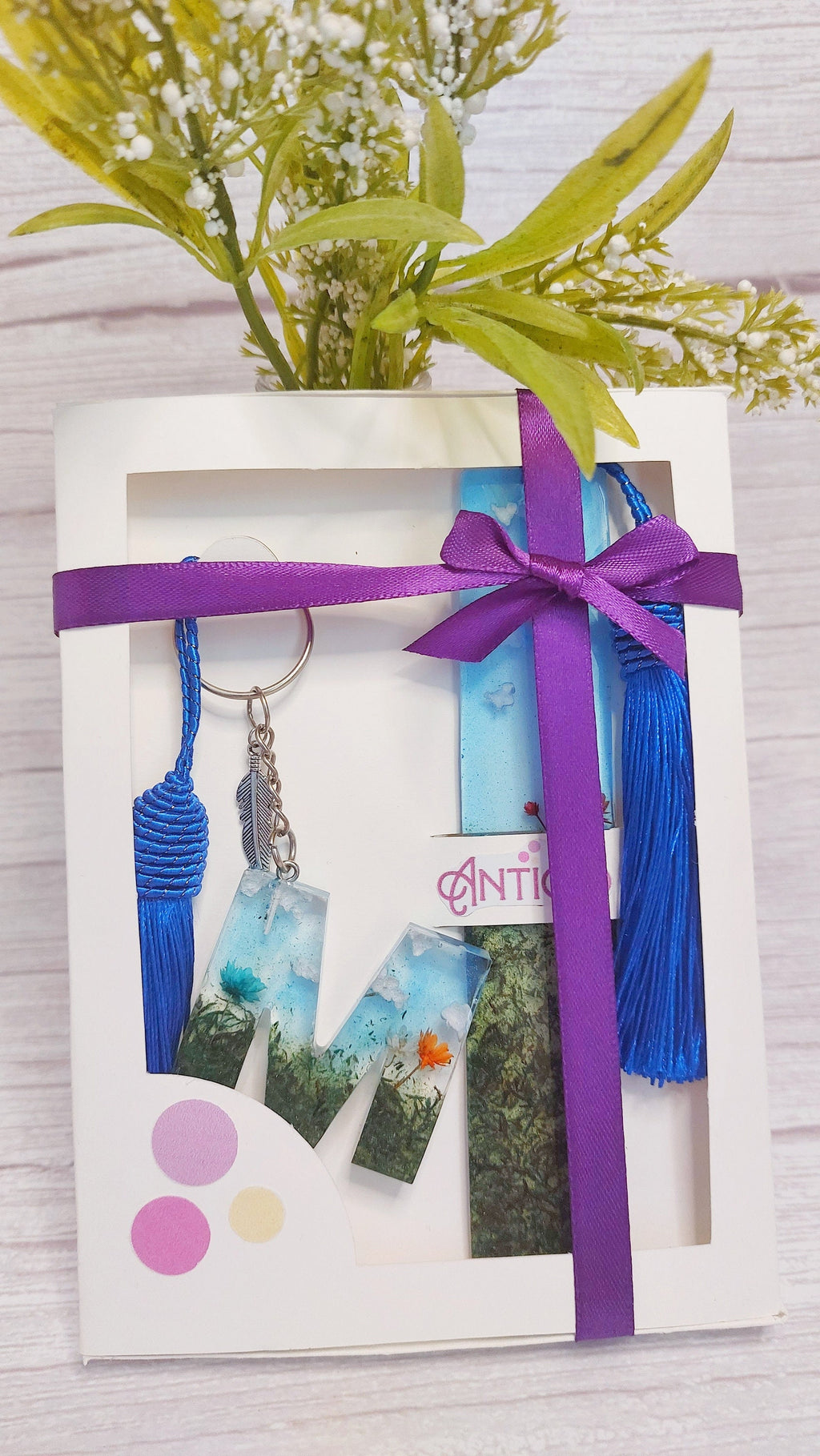 Pack Llavero Cielo, Conjunto de accesorios útiles, llavero, bolígrafo, marcapáginas