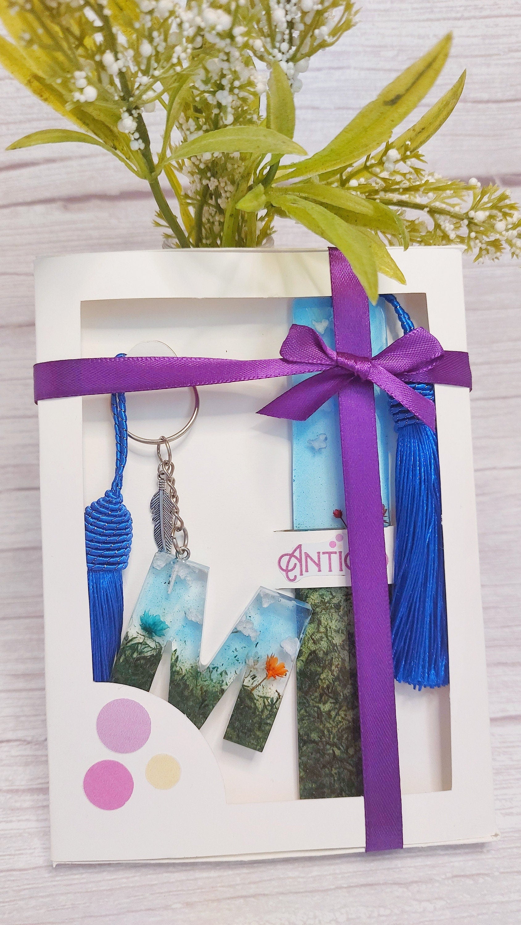 Pack Llavero Cielo, Conjunto de accesorios útiles, llavero, bolígrafo, marcapáginas